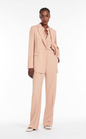 Kurtki Max Mara Single-breasted Wełna Brązowe | MMR594099
