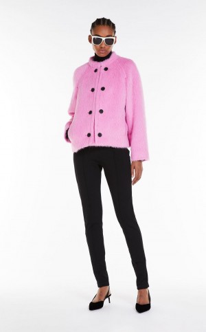 Kurtki Max Mara Wełna And Alpaca Fuksja | MMR594104