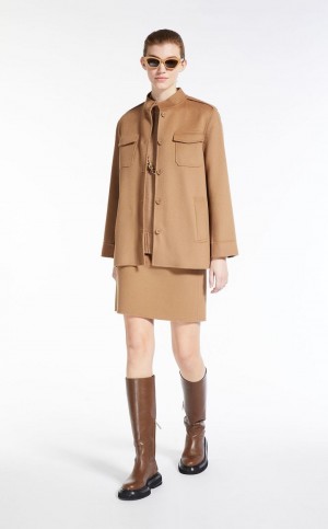 Kurtki Max Mara Wełna Saharan Brązowe | MMR594086