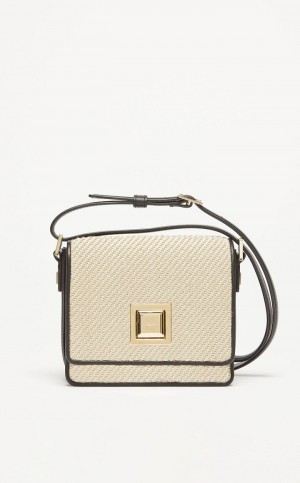 MM Bag Max Mara In Skórzane And Woven Fabric Brązowe | MMR594119