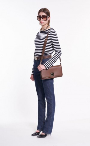 MM Bag Max Mara Skórzane Clutch Kawa | MMR594123