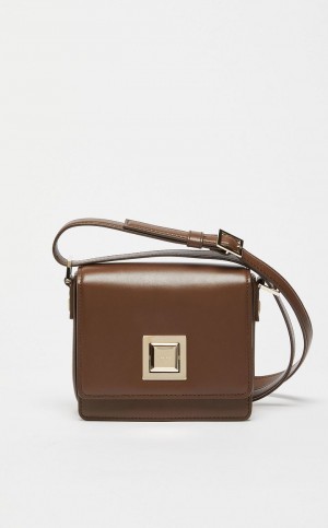 MM Bag Max Mara Small Skórzane Kawa | MMR594118