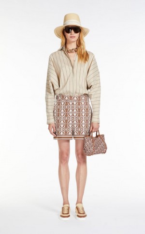 Marine Bag Max Mara In jacquard  Brązowe Pomarańczowe | MMR594126