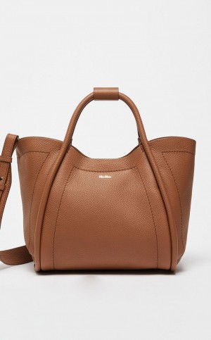 Marine Bag Max Mara Skórzane Brązowe | MMR594133