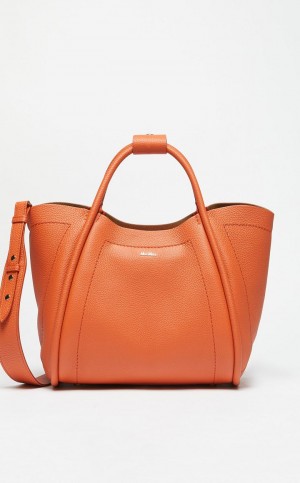 Marine Bag Max Mara Skórzane Pomarańczowe | MMR594132