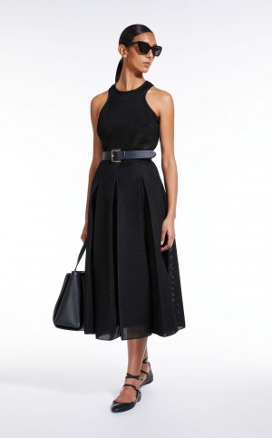 Najfatalniejszy Max Mara Mesh-effect Technical Jersey Czarne | MMR593663