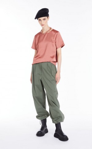 Najfatalniejszy Max Mara Satin And Jersey Różowe | MMR593651