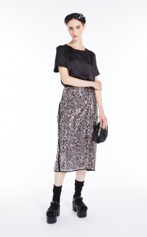Najfatalniejszy Max Mara Satin And Jersey Czarne | MMR593666