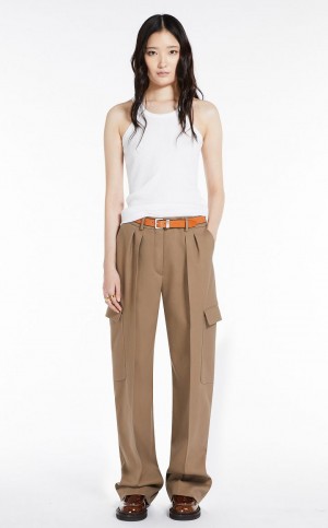 Najfatalniejszy Max Mara Silk-blend Jersey Vest Białe | MMR593650