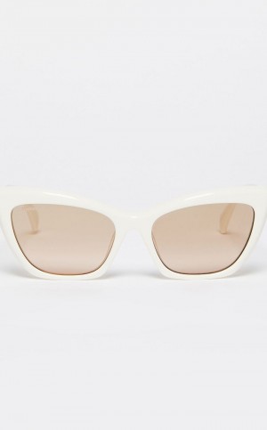 Okulary Przeciwsłoneczne Max Mara Cat-eye Białe | MMR594295