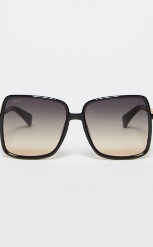Okulary Przeciwsłoneczne Max Mara Oversized Czarne | MMR594299