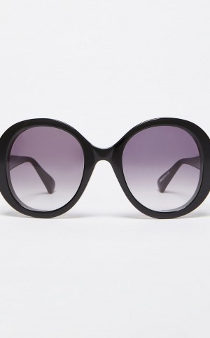 Okulary Przeciwsłoneczne Max Mara Oversized Round Czarne | MMR594303
