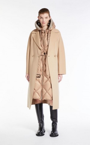 Padded Max Mara Gilet In Pikowana Wody-resistant Płócienne Brązowe | MMR593985