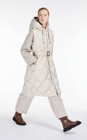 Padded Max Mara Gilet In Pikowana Wody-resistant Płócienne Brązowe | MMR593987