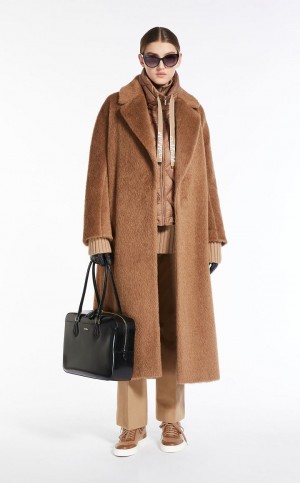 Padded Max Mara Krótkie Gilet In Wody-resistant Płócienne Brązowe | MMR593969