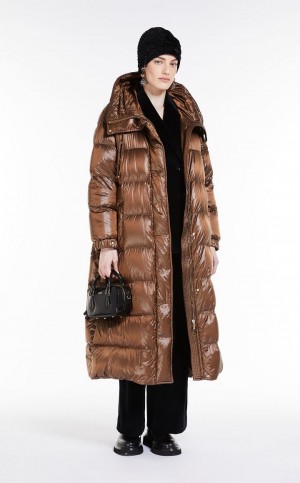 Padded Max Mara Nieprzemakalne Nylon Parka Złote | MMR593980