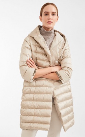 Padded Max Mara Reversible Down Coat In Wody-resistant Satin Głęboka | MMR593992