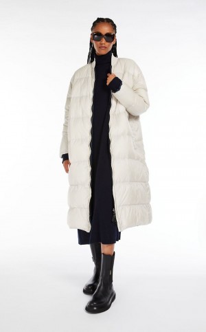 Padded Max Mara Reversible Wody-repellent Płócienne Bomber Jacket Białe | MMR593979