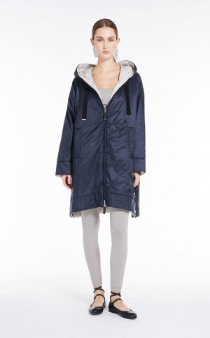 Padded Max Mara Reversible Wody-repellent Płócienne Jacket Granatowe | MMR594010