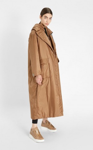 Padded Max Mara Travel Jacket In Wody-resistant Technical Płócienne Kawa | MMR594009
