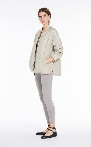 Padded Max Mara Wody-repellent Płócienne Bomber Jacket Głęboka | MMR593998