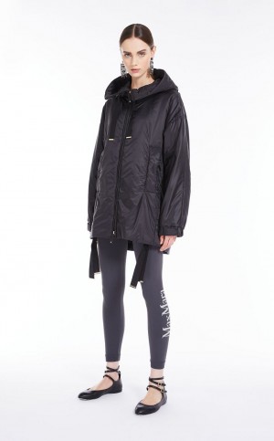 Padded Max Mara Wody-repellent Płócienne Jacket Czarne | MMR593990