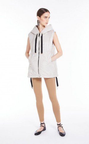 Padded Max Mara Wody-resistant Technical Płócienne Gilet Głęboka | MMR593997