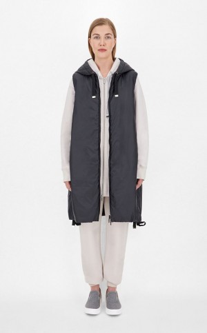 Padded Max Mara Wody-resistant Technical Płócienne Gilet Czarne | MMR594001