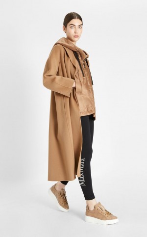 Padded Max Mara Wody-resistant Technical Płócienne Gilet Kawa | MMR594002