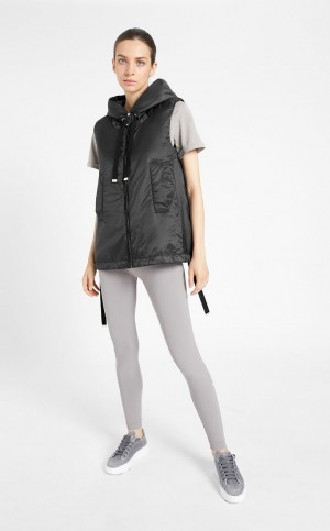 Padded Max Mara Wody-resistant Technical Płócienne Gilet Czarne | MMR594003