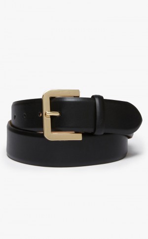Paski Max Mara Skórzane Czarne | MMR594252