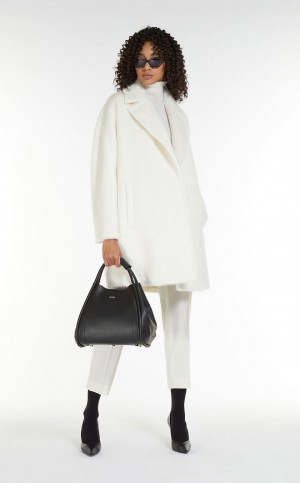 Płaszcze Max Mara Alpaca And Wełna Białe | MMR593864