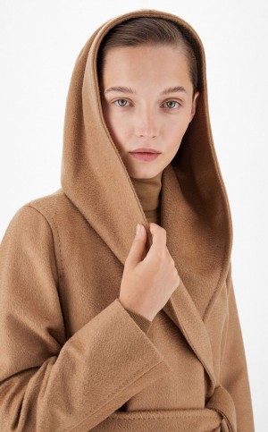 Płaszcze Max Mara Camel Colour Robe Brązowe | MMR593931