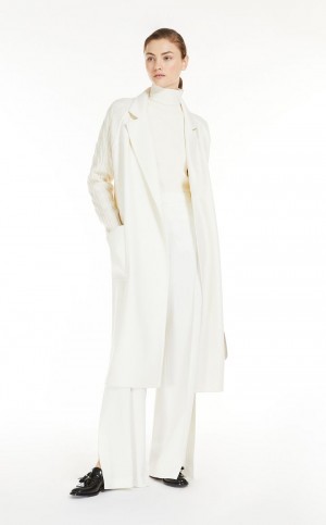 Płaszcze Max Mara Cashmere And Wełna Robe Białe | MMR593887