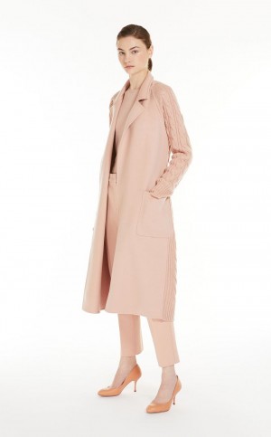 Płaszcze Max Mara Cashmere And Wełna Robe Różowe | MMR593901