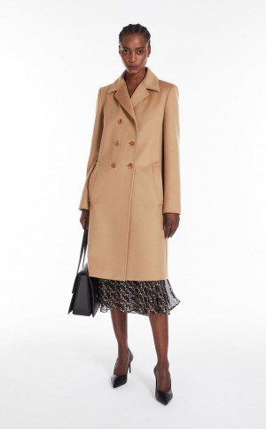 Płaszcze Max Mara Double-breasted Wełna Brązowe | MMR593850