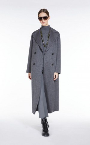 Płaszcze Max Mara Double-breasted Wełna Szare | MMR593872