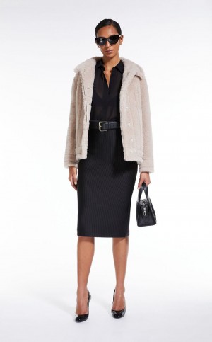 Płaszcze Max Mara Krótkie Jacket In Teddy Fabric Beżowe | MMR593882