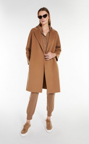 Płaszcze Max Mara Krótkie Wełna Brązowe | MMR593912