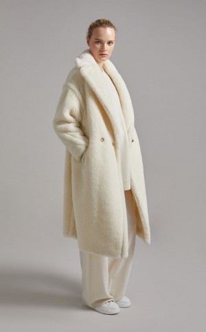 Płaszcze Max Mara Teddy Bear Icon Białe | MMR593881