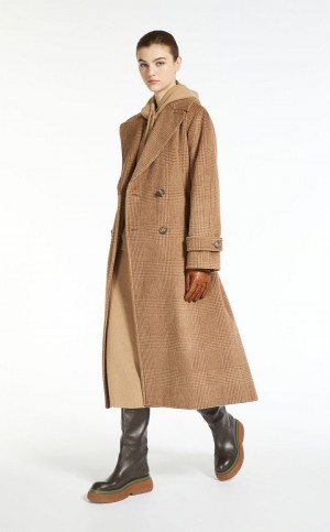 Płaszcze Max Mara Wełna, Alpaca And Mohair Kawa | MMR593856