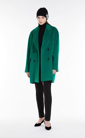 Płaszcze Max Mara Wełna And Cashmere Oversized Jacket Zielone | MMR593865