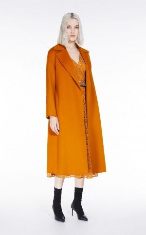 Płaszcze Max Mara Wełna And Cashmere Robe Kawa | MMR593869