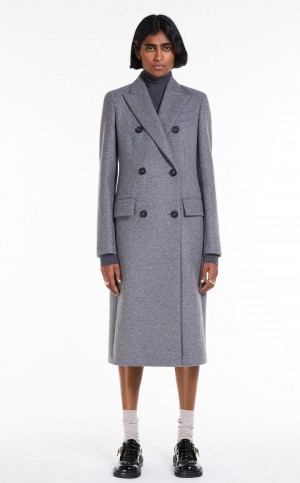 Płaszcze Max Mara Wełna And Cashmere Szare | MMR593848
