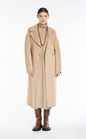 Płaszcze Max Mara Wełna Belted Pomarańczowe | MMR593857