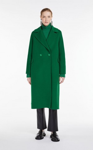 Płaszcze Max Mara Wełna Belted Zielone | MMR593868