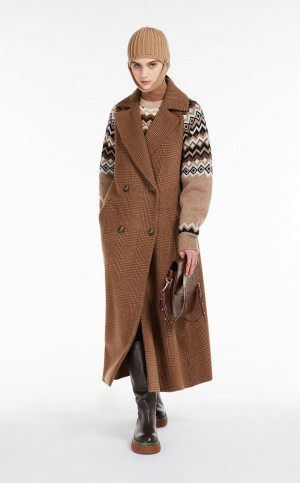 Płaszcze Max Mara Wełna Broadcloth Kawa | MMR593905