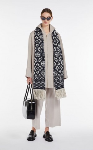 Płaszcze Max Mara Wełna Hoodie Głęboka Szare | MMR593878