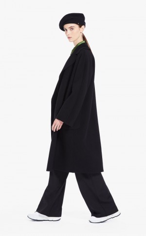 Płaszcze Max Mara Wrap In Wełna Czarne | MMR593916