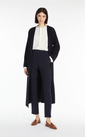 Portki Max Mara Cigarette Granatowe | MMR593746